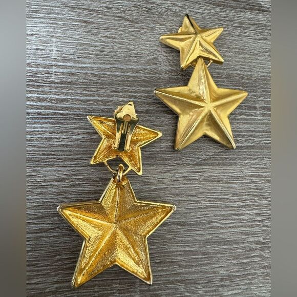 Vintage star drop earrings A1158 - Picture 3 of 3